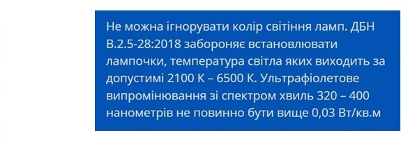 норми ДБН для освітленості приміщення