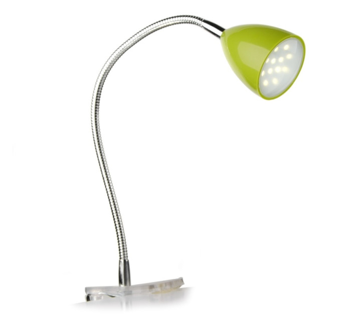 Настольная лампа на гибкой ножке на прищепке зеленая MTL-22 1.8W GR