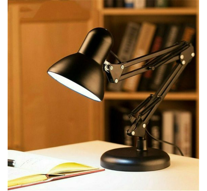 Настольная лампа на гибкой ножке офисная MTL-23A E27 BK