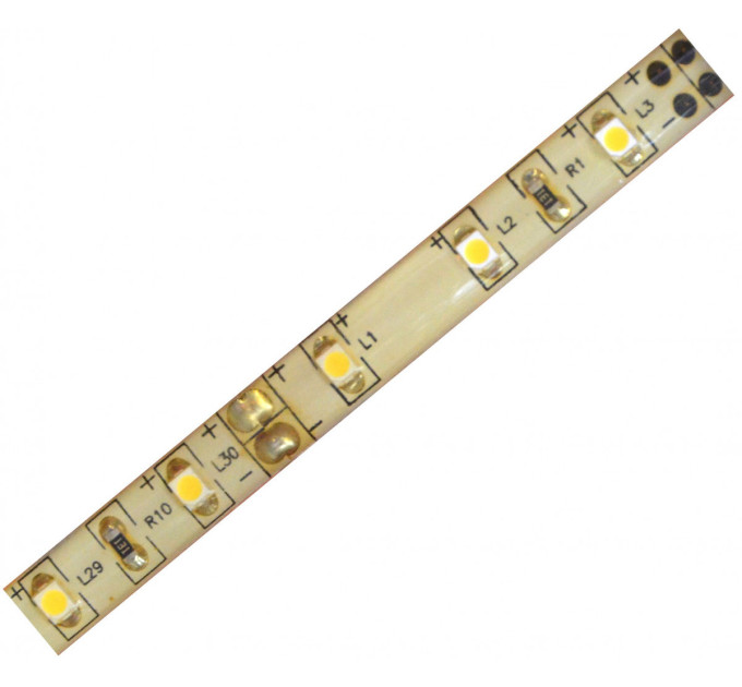 Світлодіодна стрічка вологозахищена теплий відтінок 12V 4.8W 3528 WW PCB IP65 1m (BY-008/60)