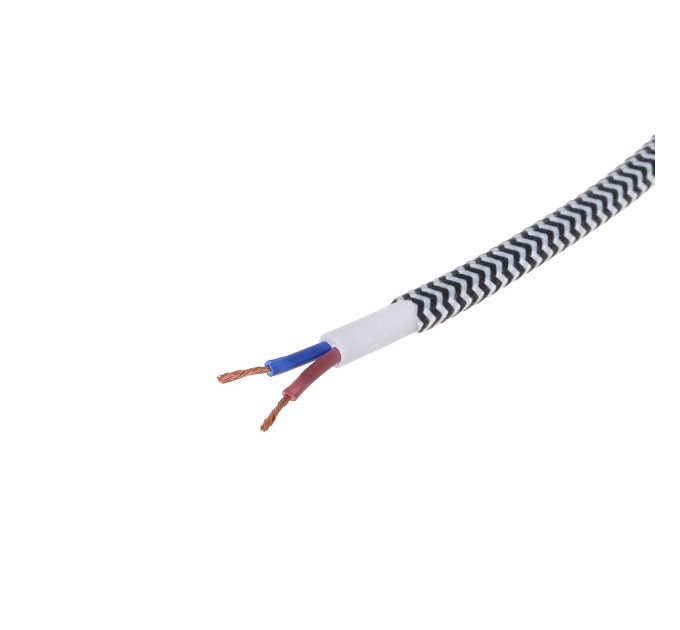 Декоративный кабель в тканевой оплетке IU-2 2x0,75 BK/WH