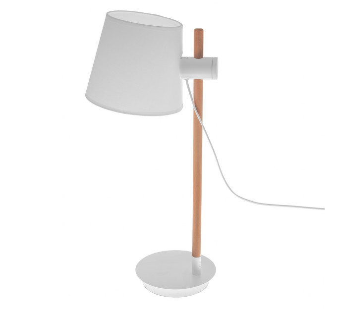 Настільна лампа з дерева декоративна з абажуром для будинку для офісу BKL-644T / 1 E27 WH