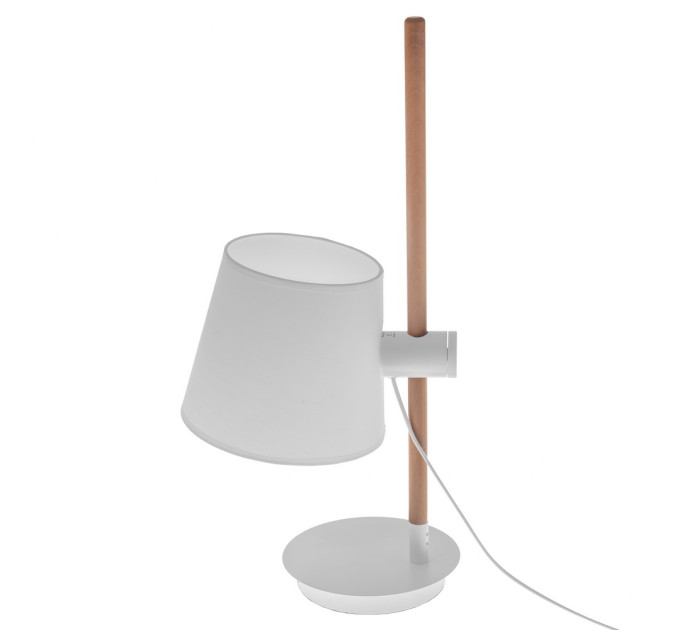 Настільна лампа з дерева декоративна з абажуром для будинку для офісу BKL-644T / 1 E27 WH