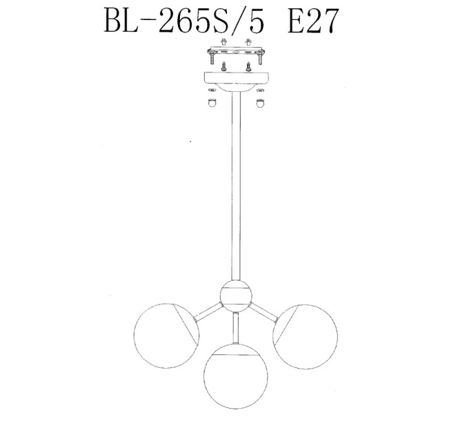 Люстра молекула E27 40W BK (BL-265S/5)