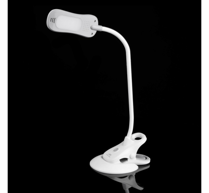 Настільна лампа на гнучкій ніжці на прищепці біла SL-58 5W WH