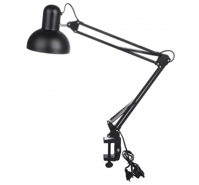 Настільна лампа на гнучкій ніжці на струбцині MTL-07 Black