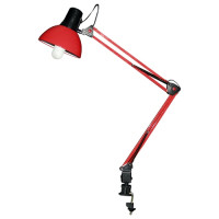 Настільна лампа на гнучкій ніжці на струбцині MTL-07 red/black