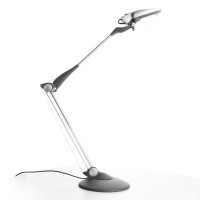 Настольная лампа на гибкой ножке офисная MTL-09 silver/gray