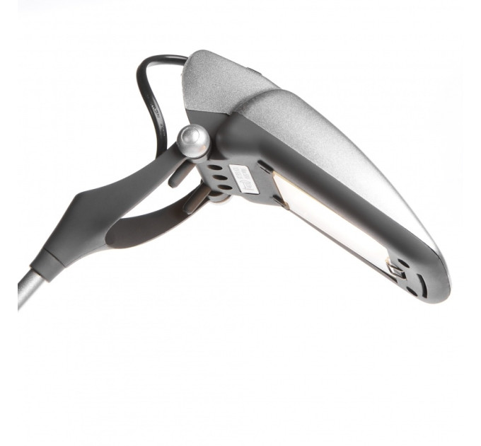 Настольная лампа на гибкой ножке офисная MTL-09 silver/gray