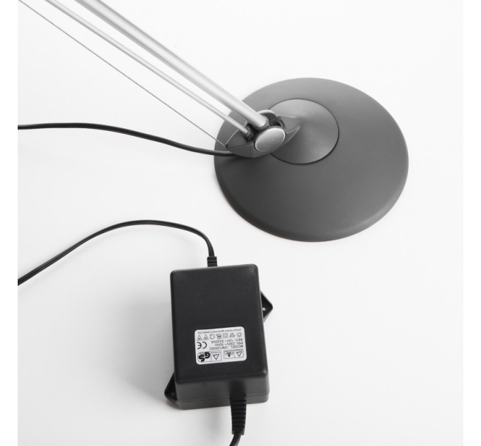 Настільна лампа на гнучкій ніжці офісна MTL-09 silver/gray