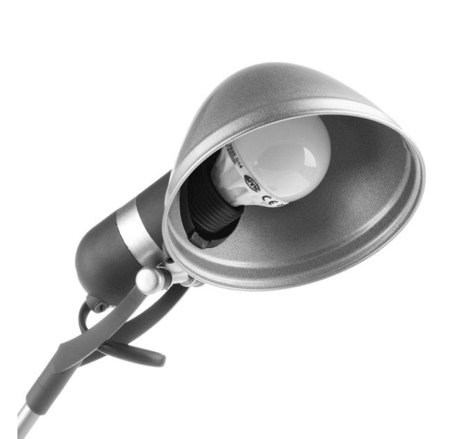 Настольная лампа на гибкой ножке офисная MTL-11 silver/gray