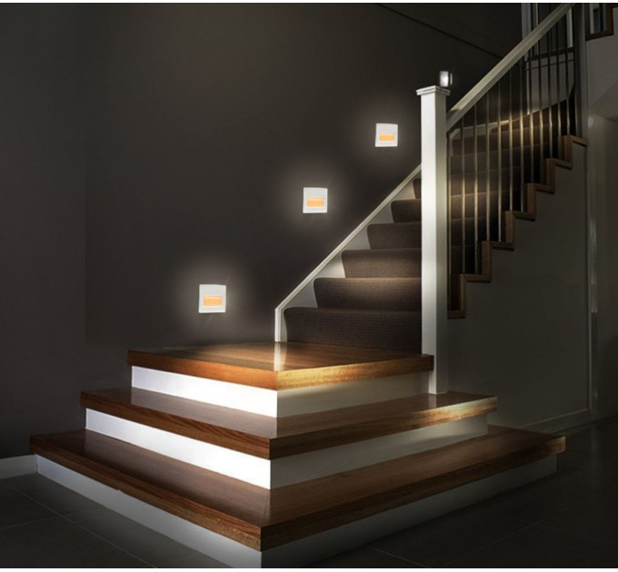 Світильник настінний для сходів LED 1,5W WW IP20 WH (LZ-01)