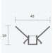 Профіль алюмінієвий кутовий для світлодіодної стрічки BY-063 1м