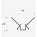 Профіль алюмінієвий кутовий для світлодіодної стрічки BY-063 2м