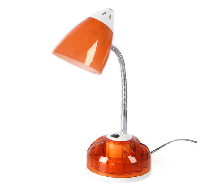 Настольная лампа на гибкой ножке оранжевая "Куб"