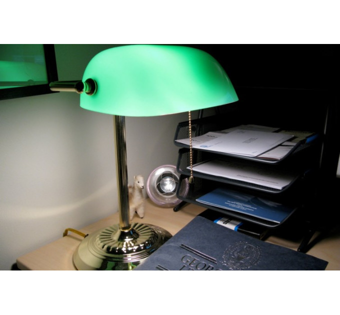 Настільна лампа банківська зелена MTL-51 PB/GREEN
