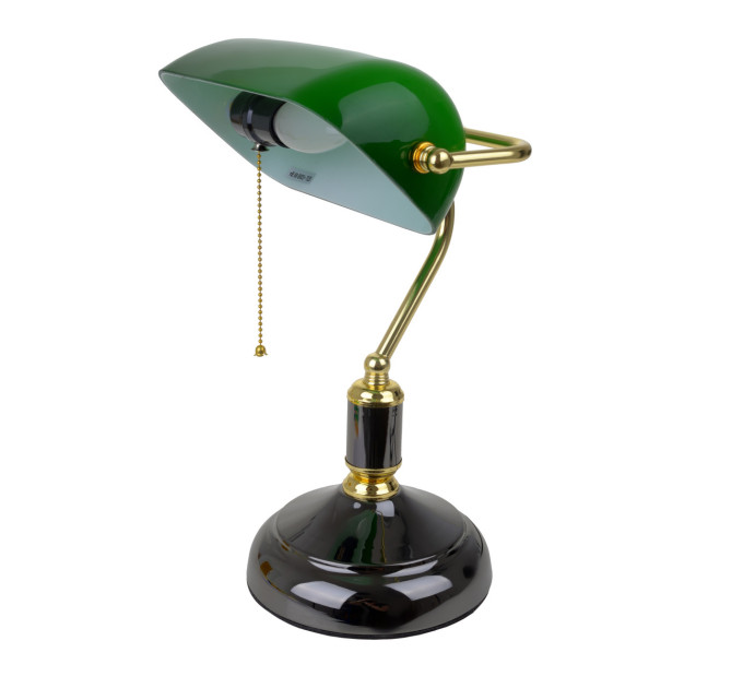 Настільна лампа банківська зелена MTL-52 E27 PN