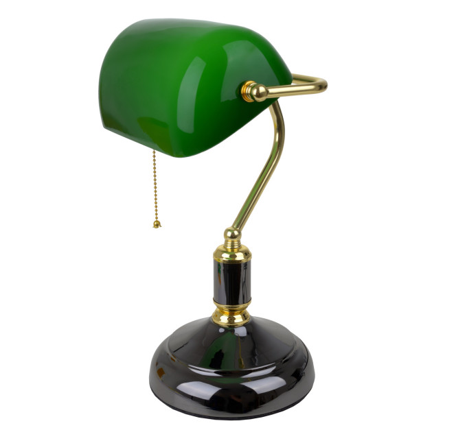 Настільна лампа банківська зелена MTL-52 E27 PN