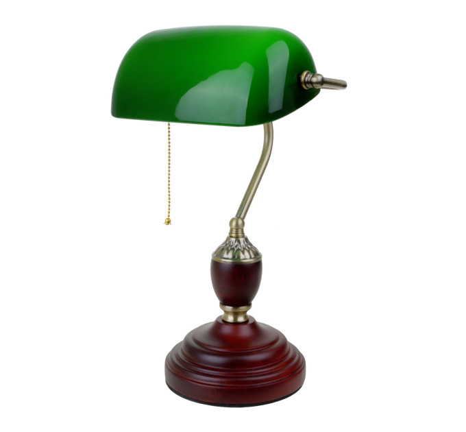Настільна лампа банківська зелена MTL-54 E27 VNG