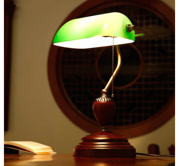 Настільна лампа банківська зелена MTL-54 E27 VNG