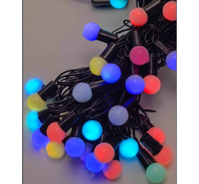 Гірлянда Кульки 18мм 40 LED RGB (1318-77), 7м + перехідник