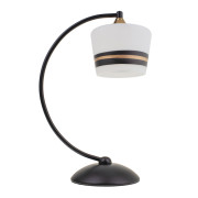 Настільна лампа декоративна чорна з білим LK-708T/1 E27 BK+FG