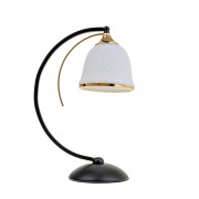 Настільна лампа декоративна чорна з білим LK-710T/1 E27 BK+FG