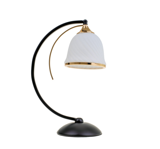 Настольная лампа декоративная черная с белым LK-710T/1 E27 BK+FG