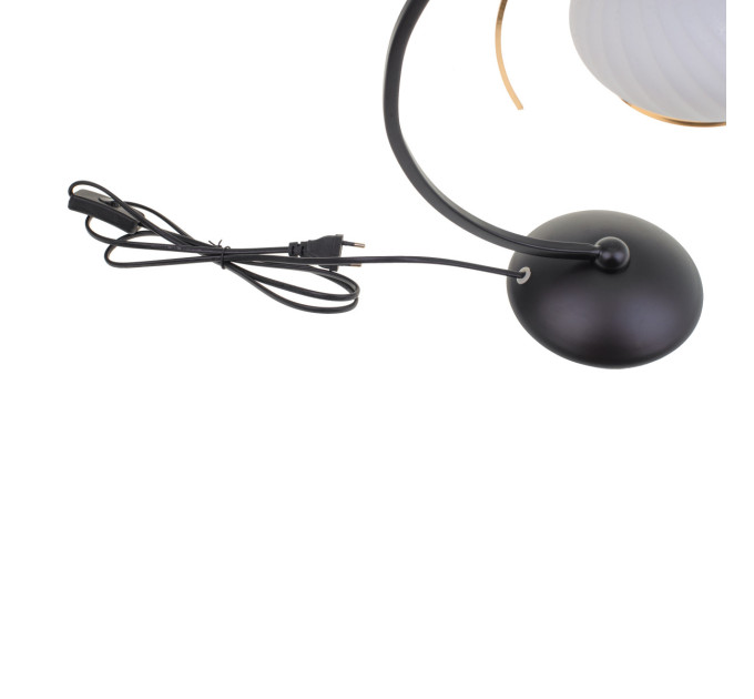 Настольная лампа декоративная черная с белым LK-712T/1 E27 BK+FG