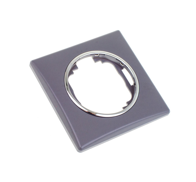 Рамка одинарная серая с кольцом цвета хром WB-1F Grey/Ch