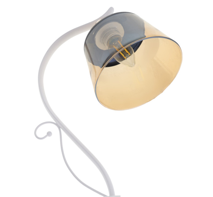 Настільна лампа декоративна біла і золотиста LK-699T/1 E27 WH+FG