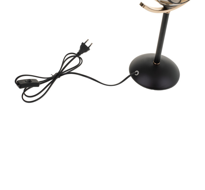 Настільна лампа декоративна чорна і золотиста LK-700T/1 E27 BK+FG