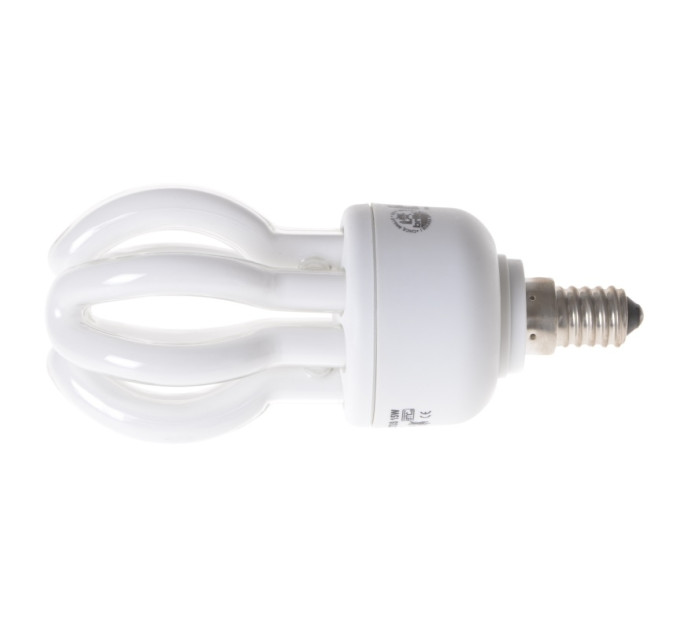 Комплект из двух энергосберегающих ламп PL-4U 15W/864 E14 MINI LOTUS blister 220V
