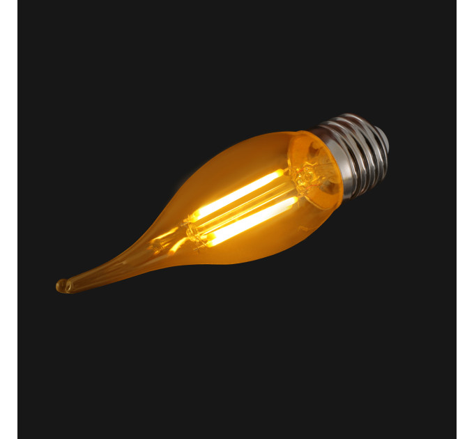 Лампа LED E27 6W WW C35-T COG (мат.золото) 220V
