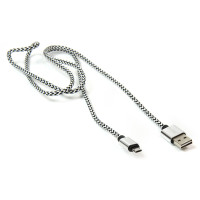 Кабель PowerPlant USB 2.0 AM/Micro B, двухсторонний, 1м, серый