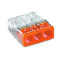 Клема WAGO COMPACT для розподільних коробок 3X2,5 прозора/помаранчева, без пасти