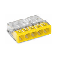 Клема WAGO COMPACT для розподільних коробок 5X2,5 прозора/жовта, без пасти