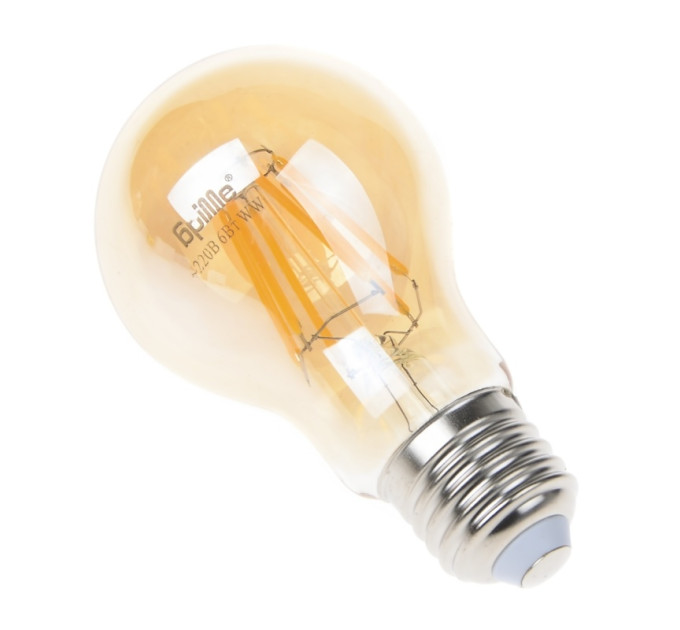 Лампа Едісона LED 6W E27 COG WW A60 220V Amber