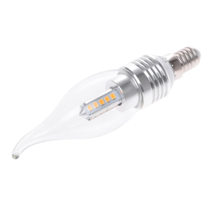 Лампа світлодіодна LED E14 5W 20 pcs WW CL37-A SMD2835 (silver) 220V