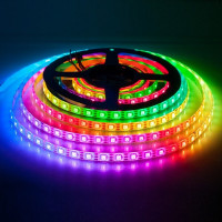 Цветная LED лента влагозащищенная 12V 14.4W 5050 WHITE PCB RGB IP65 1m (BY-009/60)