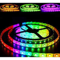 Цветная LED лента негерметичная 12V 7.2W 5050 WHITE PCB RGB IP20 1m (BY-024/30)