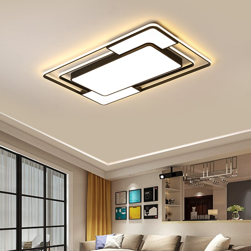 LED люстра прямоугольной формы для гостиной