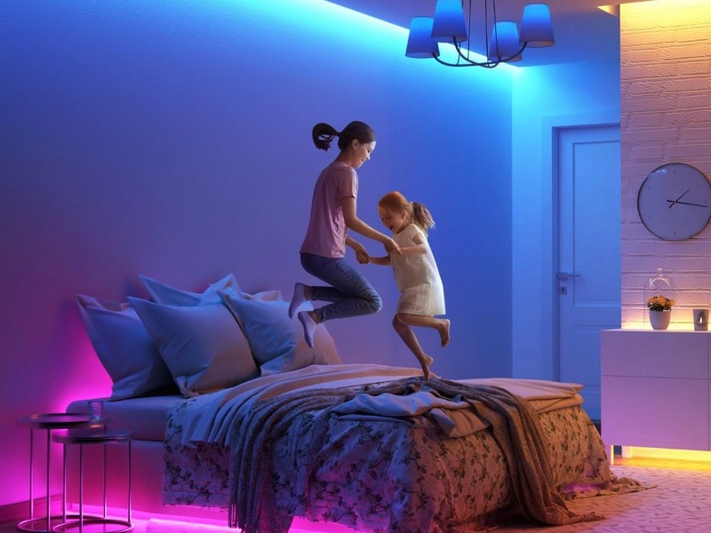 светодиодные ленты для подсветки спальни, гостинной